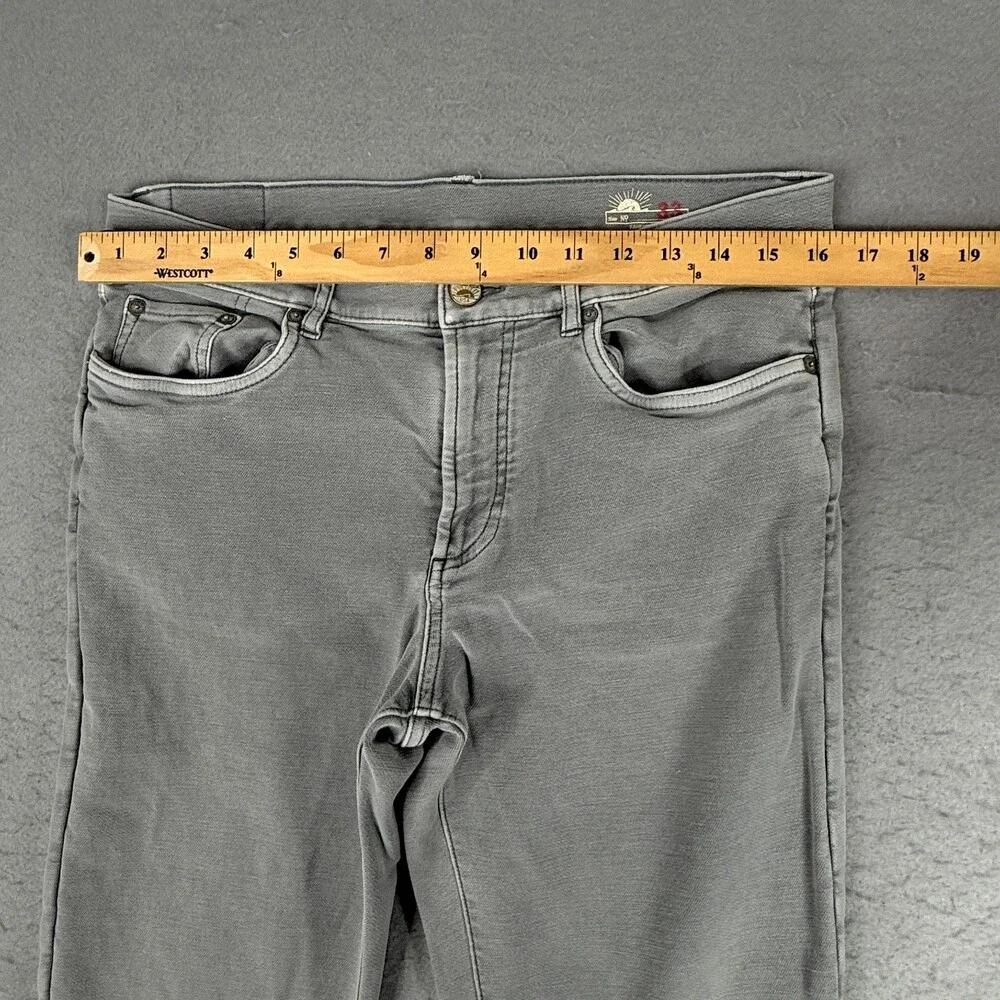 Faherty Men's Grey Stretch Terry Pants 33x30 Denim Casual Straight Leg - Picture 4 of 11